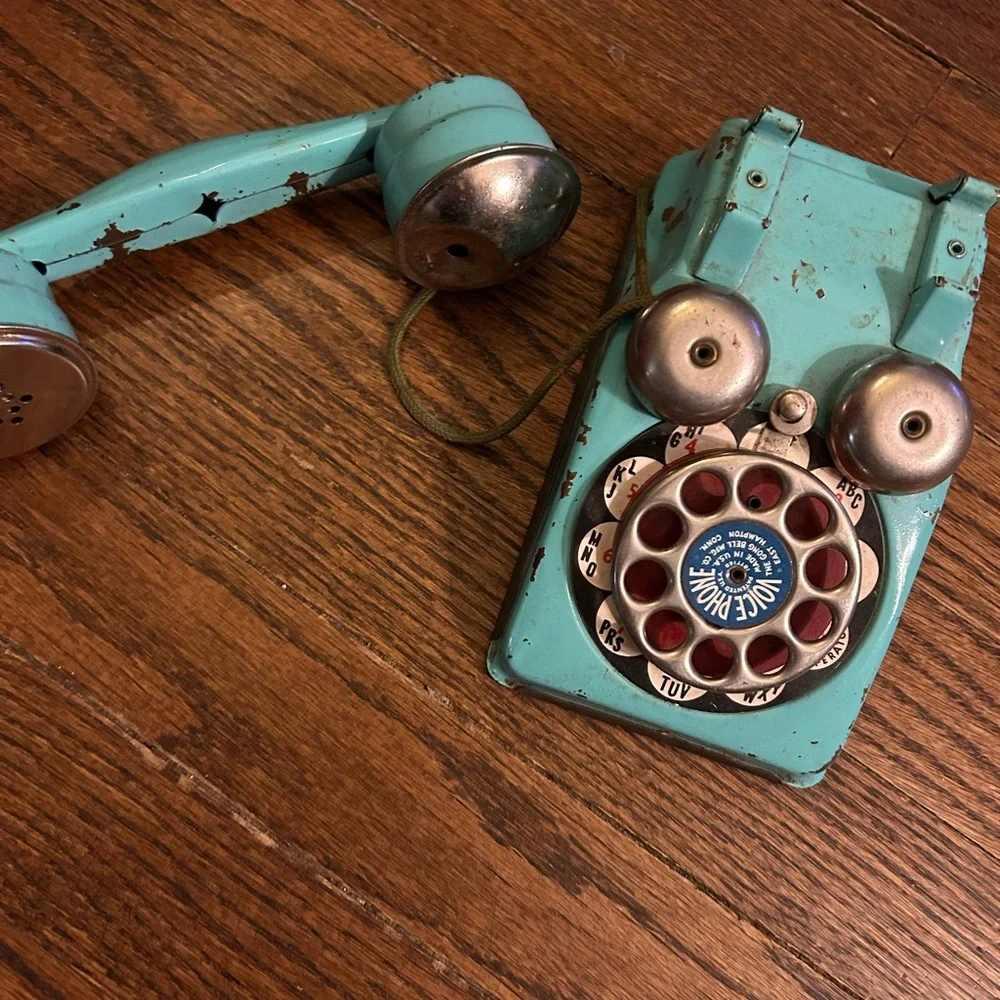 Vintage Rotary Dial Telephone - Teal